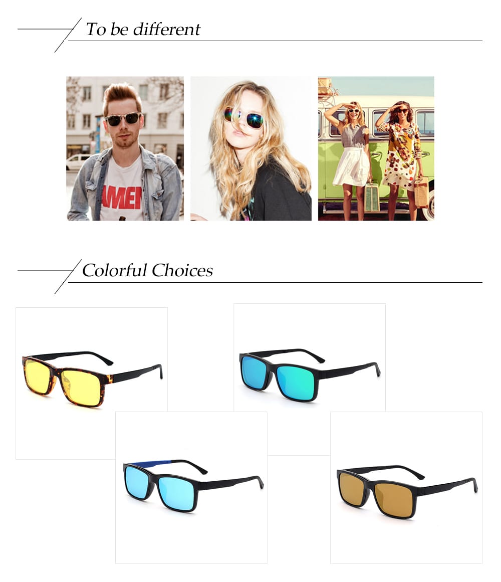 Unisex Magnetic Polarized Sunglasses Clip-on Light Frame UV400 Protect Eyewear- Ice Blue Unisex Magnetic Polarized Sunglasses Clip-on Light Frame UV400 Protect Eyewear- Ice Blue