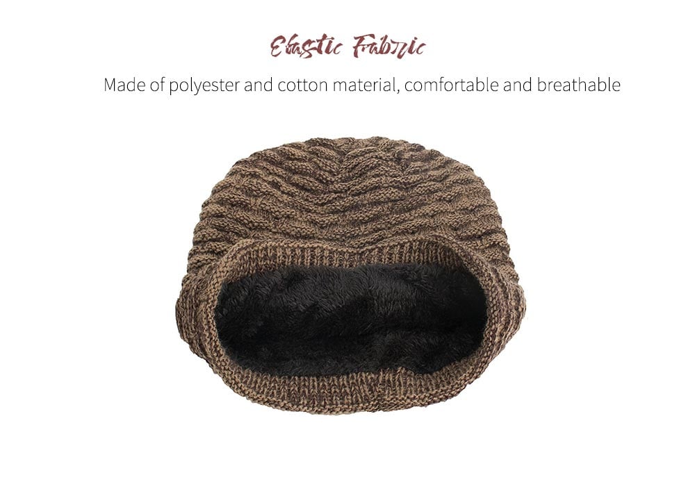 Plus Velvet Chaotic Small Horizontal Strip Head Sweater Cap - Dark Slate Blue Plus Velvet Chaotic Small Horizontal Strip Head Sweater Cap - Dark Slate Blue