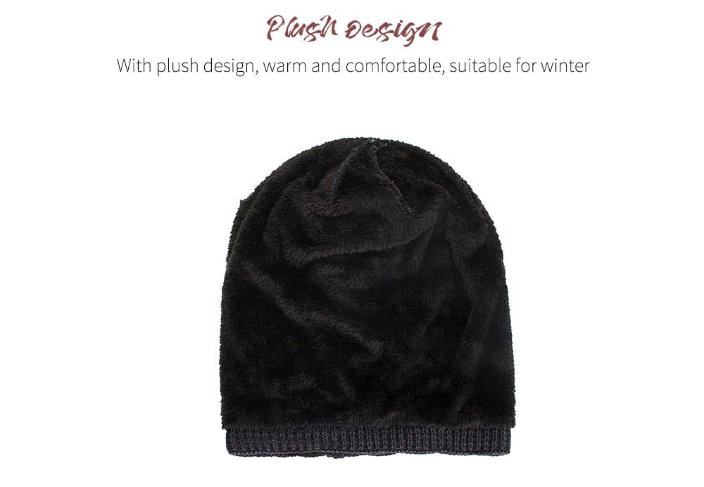 Plus Velvet Chaotic Small Horizontal Strip Head Sweater Cap - Dark Slate Blue Plus Velvet Chaotic Small Horizontal Strip Head Sweater Cap - Dark Slate Blue