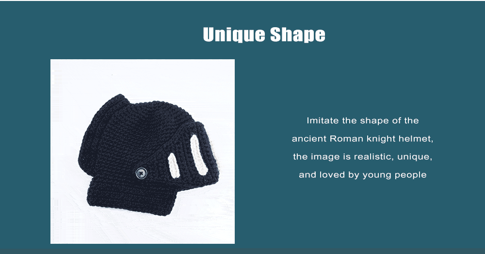 Roman Knight Hat Winter Men Knit Cap- Black Roman Knight Hat Winter Men Knit Cap- Black