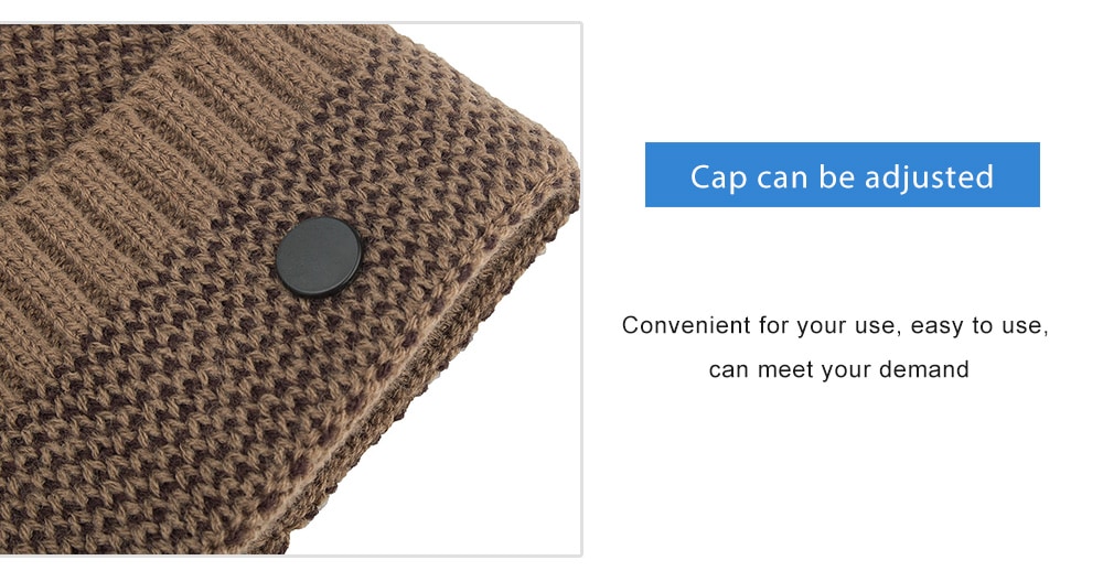 Plus Velvet Knitted Sweater Cap with Buckle for Winter- Gray Plus Velvet Knitted Sweater Cap with Buckle for Winter- Gray