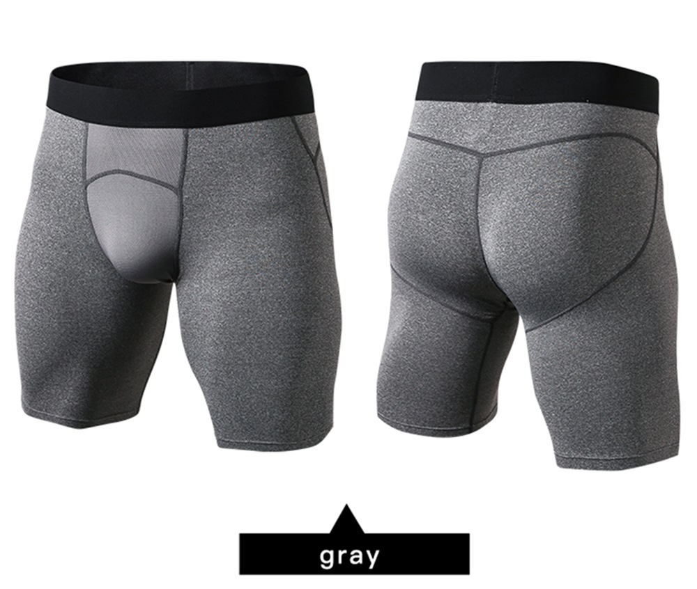 Quickly Dry Gym Sports Trousers Compression Tights Men'S Running Shorts- Gray XL Quickly Dry Gym Sports Trousers Compression Tights Men'S Running Shorts- Gray XL