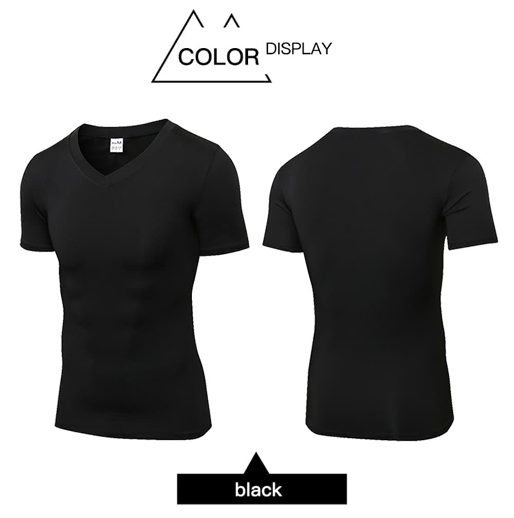 Quick Dry Fitness Man Gym Costume Training Sports Running Tight T-Shirt- White 2XL Quick Dry Fitness Man Gym Costume Training Sports Running Tight T-Shirt- White 2XL