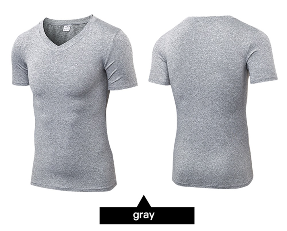 Quick Dry Fitness Man Gym Costume Training Sports Running Tight T-Shirt- White 2XL Quick Dry Fitness Man Gym Costume Training Sports Running Tight T-Shirt- White 2XL