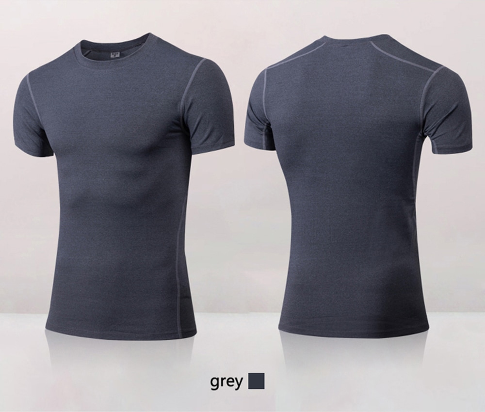Quick Dry Compression Men Run Shirt Fitness Tight Soccer Jersey Gym Sportswear- Blue XL Quick Dry Compression Men Run Shirt Fitness Tight Soccer Jersey Gym Sportswear- Blue XL