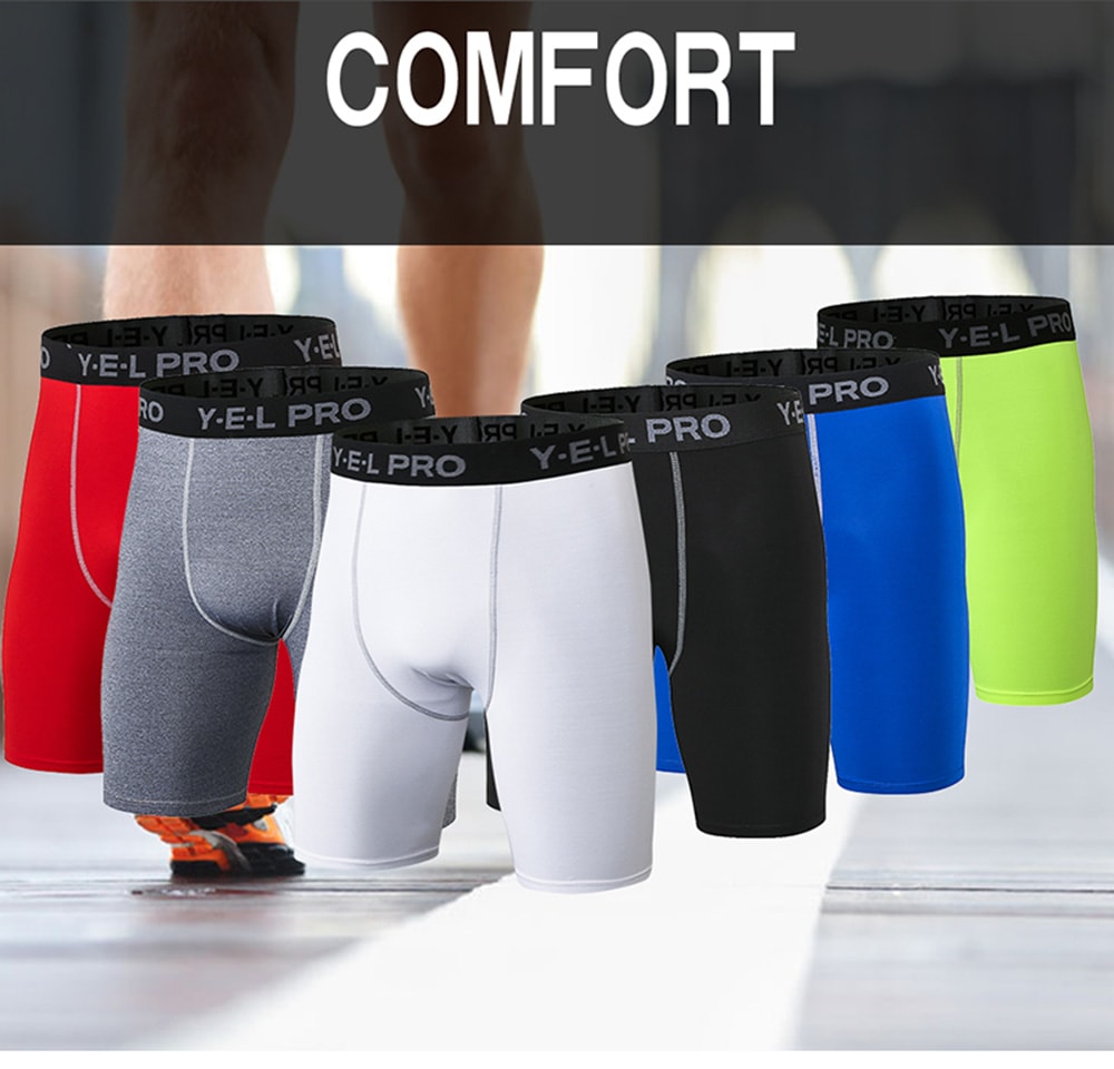 Quick Dry Gym Sport Men's Shorts Jogging Compression Tights Running Shorts- Blue L Quick Dry Gym Sport Men's Shorts Jogging Compression Tights Running Shorts- Blue L