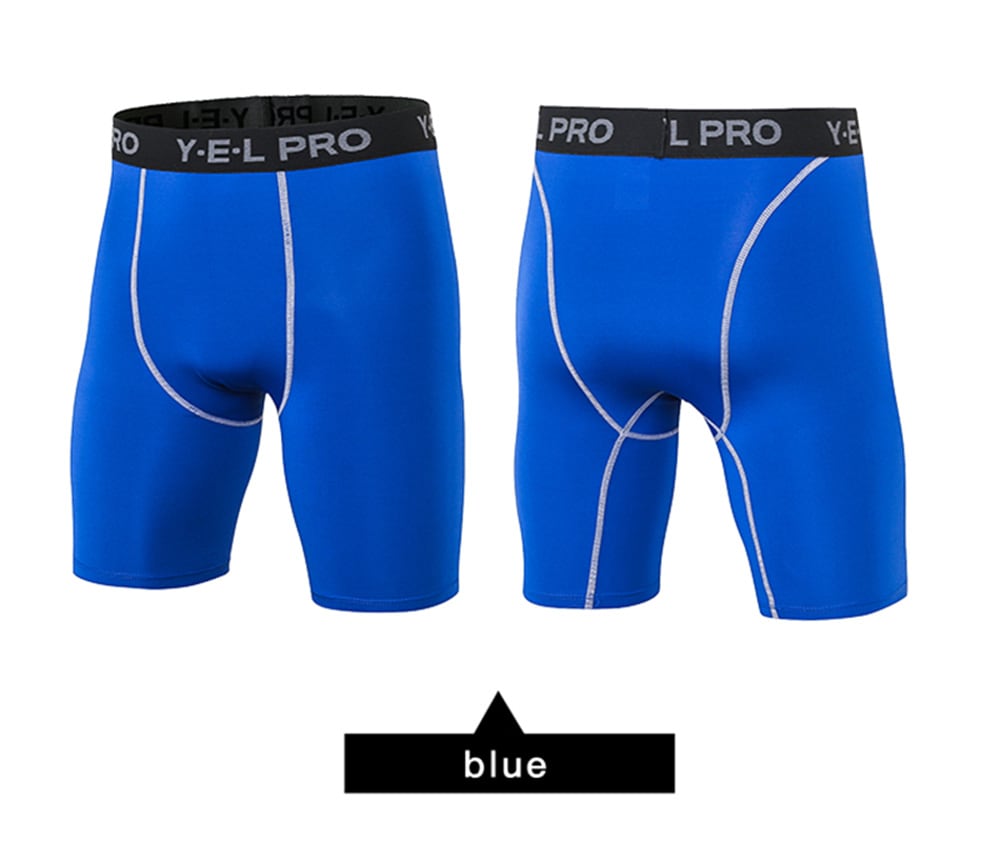 Quick Dry Gym Sport Men's Shorts Jogging Compression Tights Running Shorts- Blue L Quick Dry Gym Sport Men's Shorts Jogging Compression Tights Running Shorts- Blue L