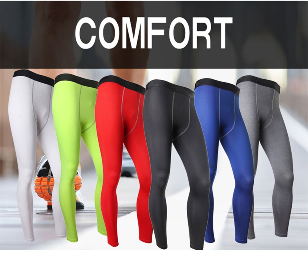 Quick Dry Running Compression Training Fitness Tights Men Gym Sport Leggings- Red L Quick Dry Running Compression Training Fitness Tights Men Gym Sport Leggings- Red L