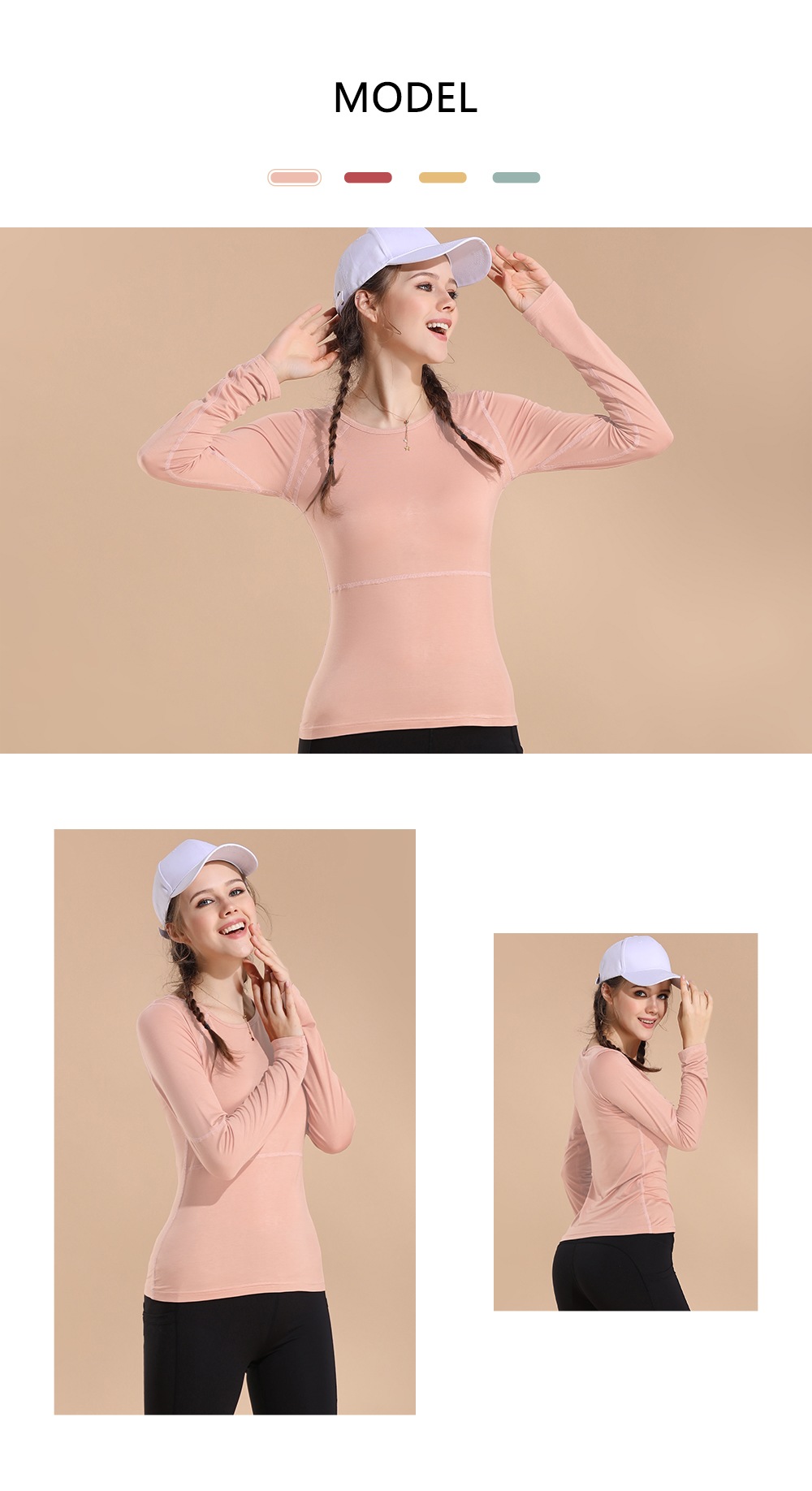 Running Shirt Activewear Sweat-wicking Soft Quick Dry Stretchy- Rose M Running Shirt Activewear Sweat-wicking Soft Quick Dry Stretchy- Rose M