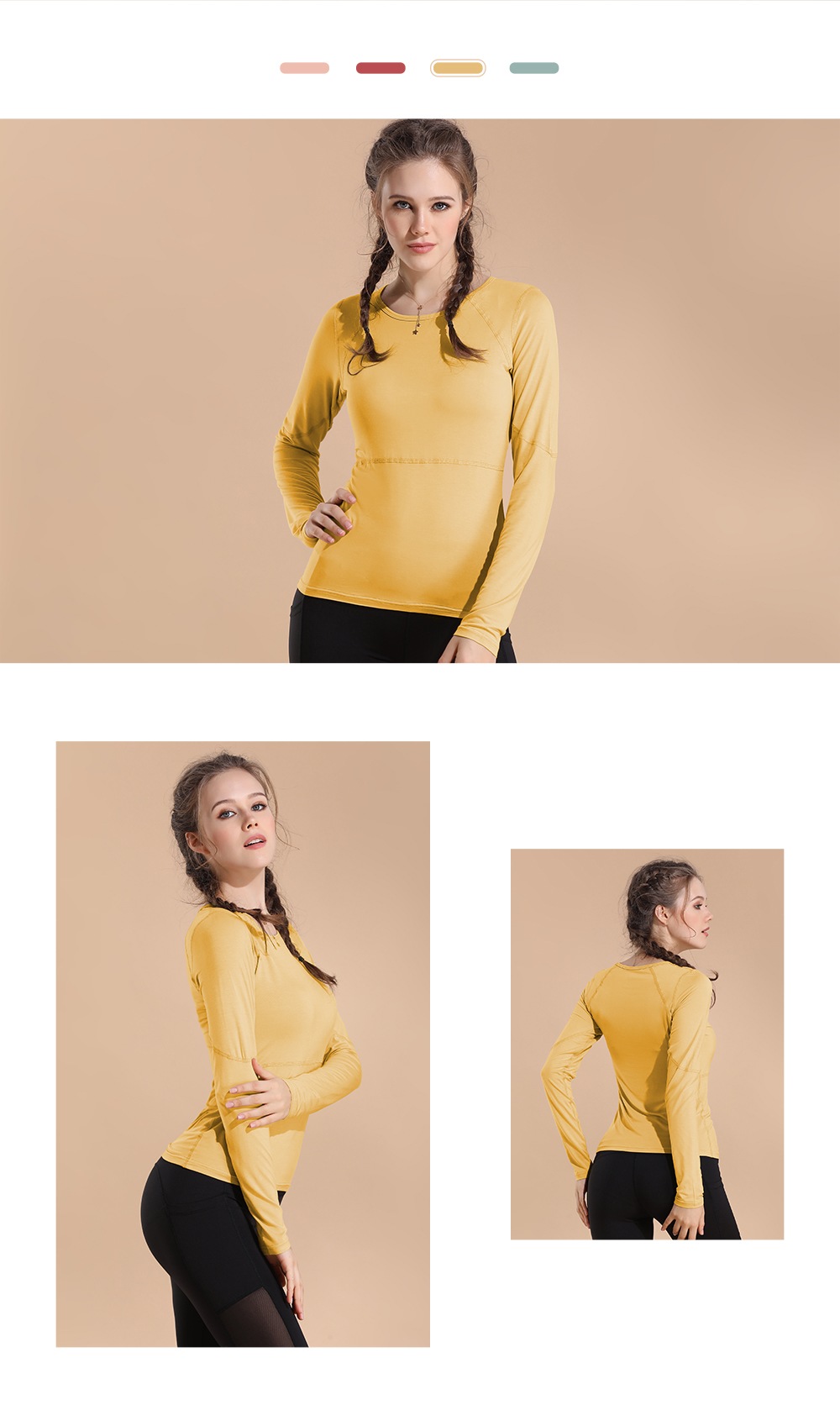Running Shirt Activewear Sweat-wicking Soft Quick Dry Stretchy- Rose M Running Shirt Activewear Sweat-wicking Soft Quick Dry Stretchy- Rose M