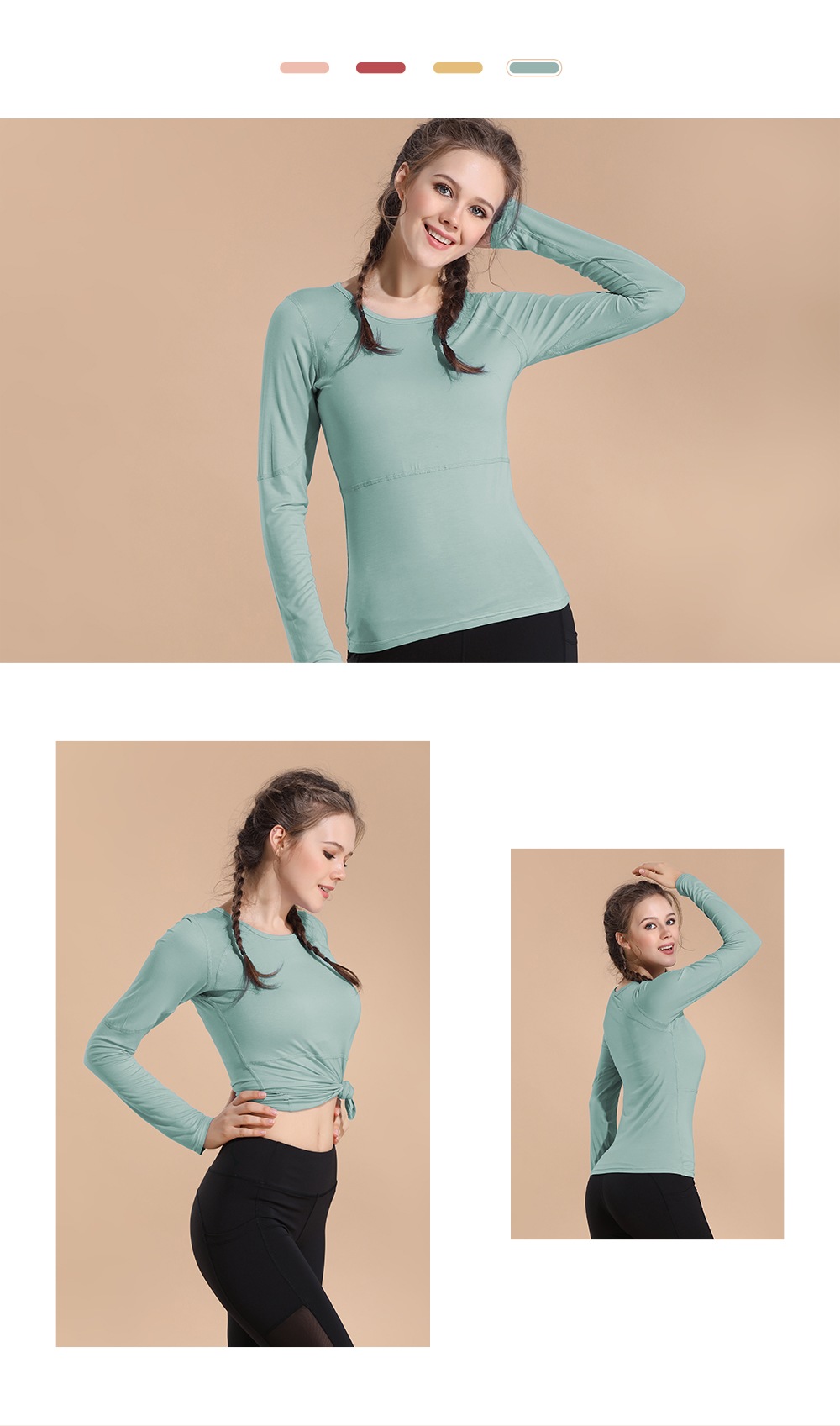Running Shirt Activewear Sweat-wicking Soft Quick Dry Stretchy- Rose M Running Shirt Activewear Sweat-wicking Soft Quick Dry Stretchy- Rose M