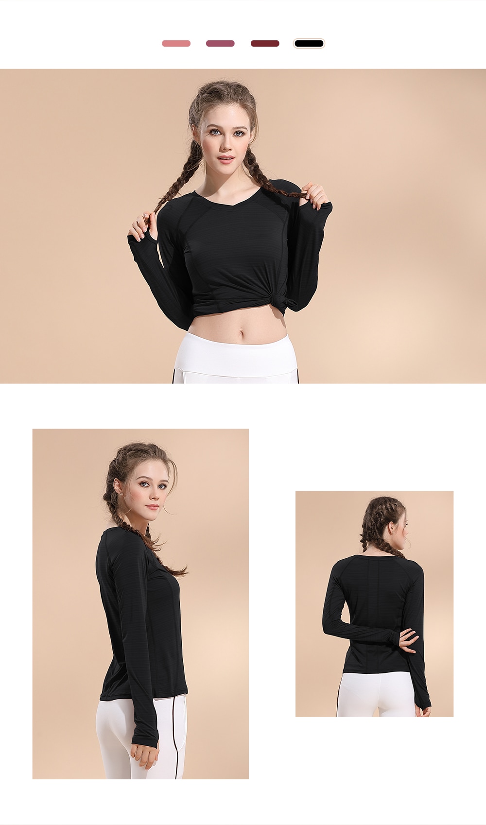 Running Shirt Long Sleeve Activewear Sweat-Wicking Soft Quick Dry- Black M Running Shirt Long Sleeve Activewear Sweat-Wicking Soft Quick Dry- Black M