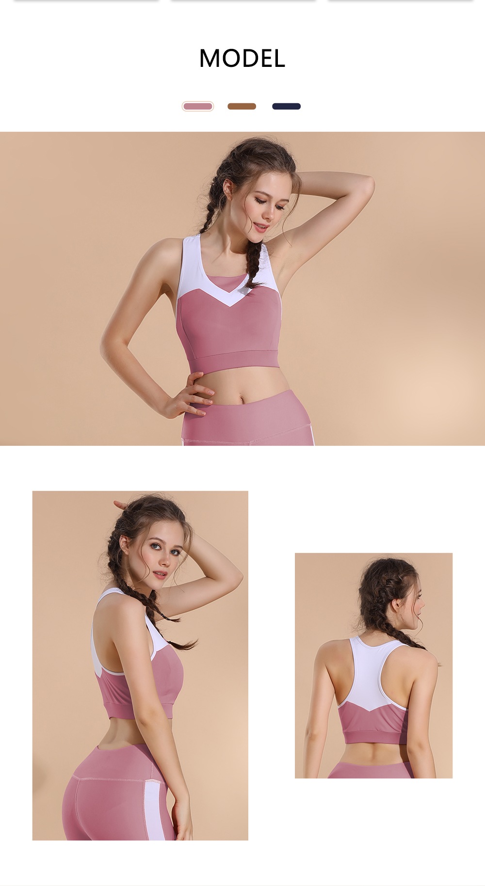 Yoga Bra The Side Hollow Out Fitness Sports Running Bra- Brown M Yoga Bra The Side Hollow Out Fitness Sports Running Bra- Brown M