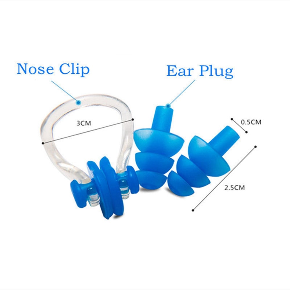 Waterproof Nose Clip Earplug Set for Surf Diving Swimming- Dodger Blue Waterproof Nose Clip Earplug Set for Surf Diving Swimming- Dodger Blue