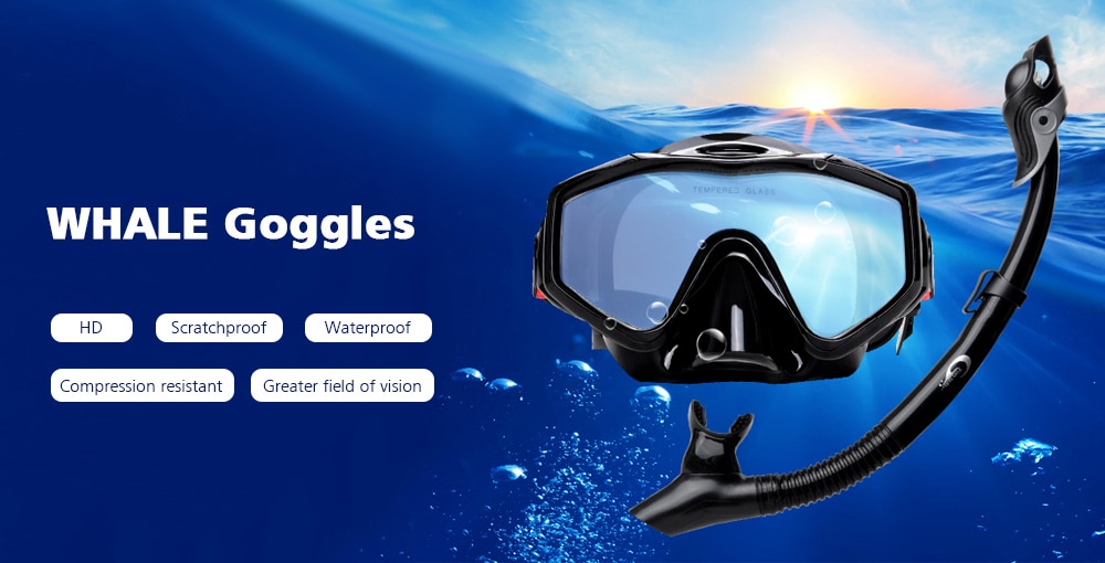 WHALE MK - 1000 Goggles for Island Snorkeling- Black Regular WHALE MK - 1000 Goggles for Island Snorkeling- Black Regular