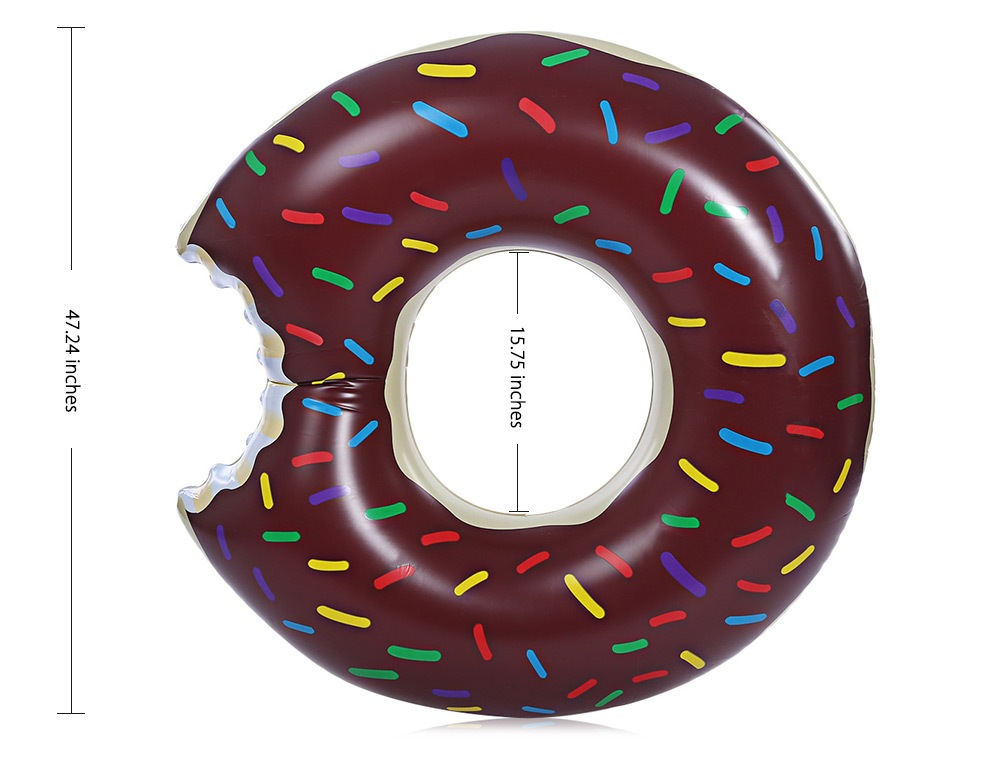 Gigantic Doughnut Pool Inflatable Swimming Float with Pump for Adult Water Game- Coffee Gigantic Doughnut Pool Inflatable Swimming Float with Pump for Adult Water Game- Coffee