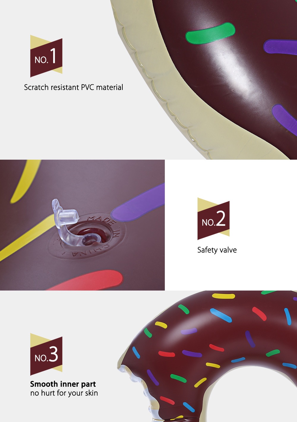 Gigantic Doughnut Pool Inflatable Swimming Float with Pump for Adult Water Game- Coffee Gigantic Doughnut Pool Inflatable Swimming Float with Pump for Adult Water Game- Coffee