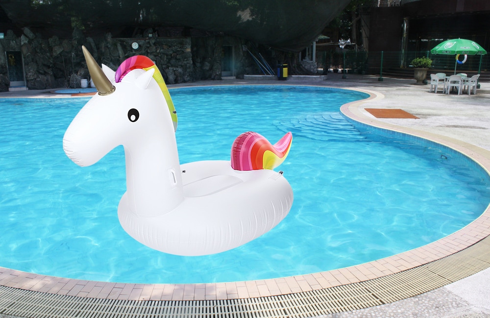 Swimming Water Lounge Pool Giant Rideable Unicorn Inflatable Float Toy- White Swimming Water Lounge Pool Giant Rideable Unicorn Inflatable Float Toy- White