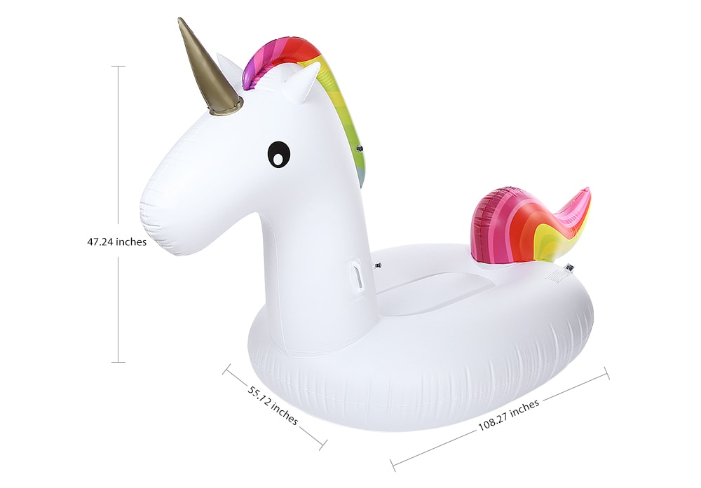 Swimming Water Lounge Pool Giant Rideable Unicorn Inflatable Float Toy- White Swimming Water Lounge Pool Giant Rideable Unicorn Inflatable Float Toy- White