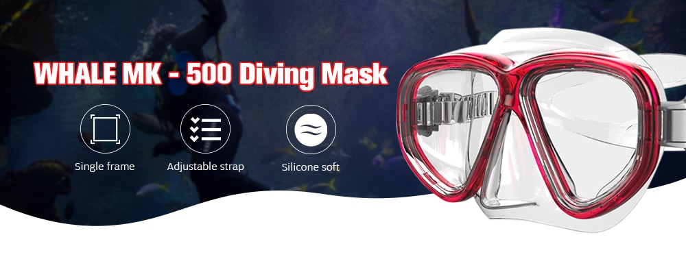WHALE MK - 500 Practical Silicone Soft Adjustable Strap Diving Mask- Navy Blue WHALE MK - 500 Practical Silicone Soft Adjustable Strap Diving Mask- Navy Blue