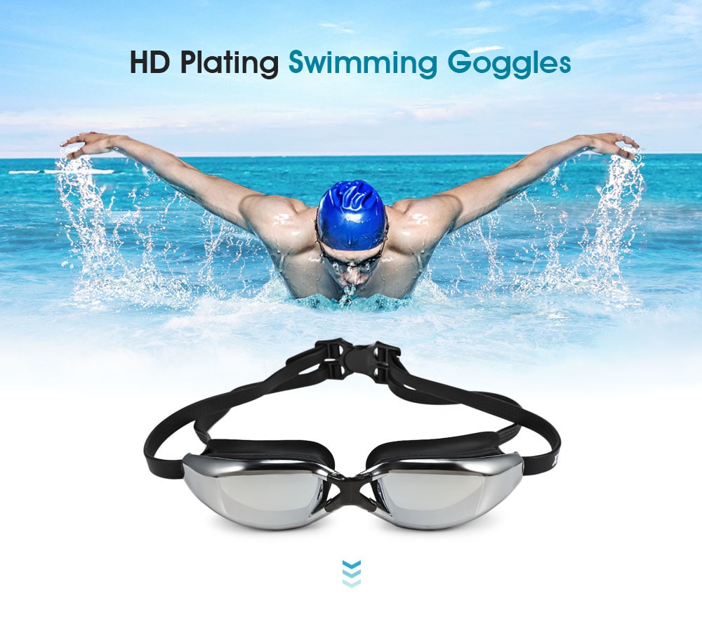 XINHANG XH9200 HD Plating Anti-fog UV Swimming Goggles- Black XINHANG XH9200 HD Plating Anti-fog UV Swimming Goggles- Black