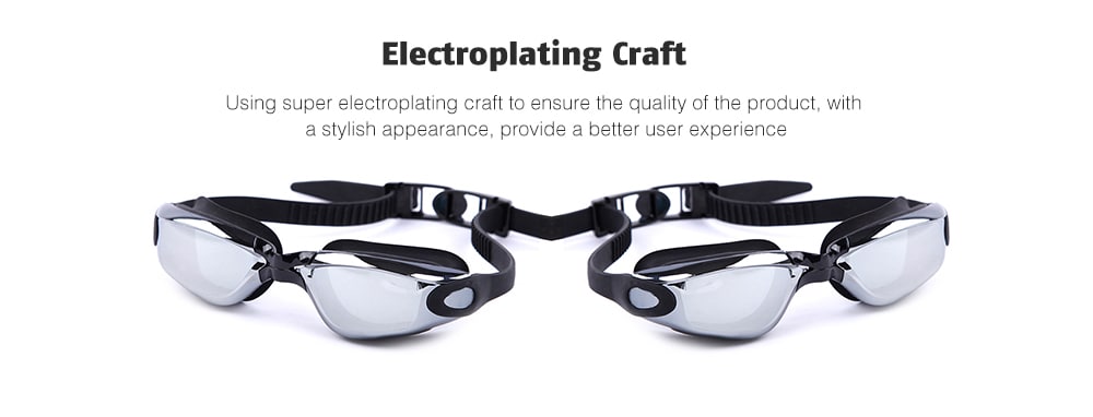 WHALE MM - 7900 Adult Electroplating Swimming Goggles- Black Regular WHALE MM - 7900 Adult Electroplating Swimming Goggles- Black Regular