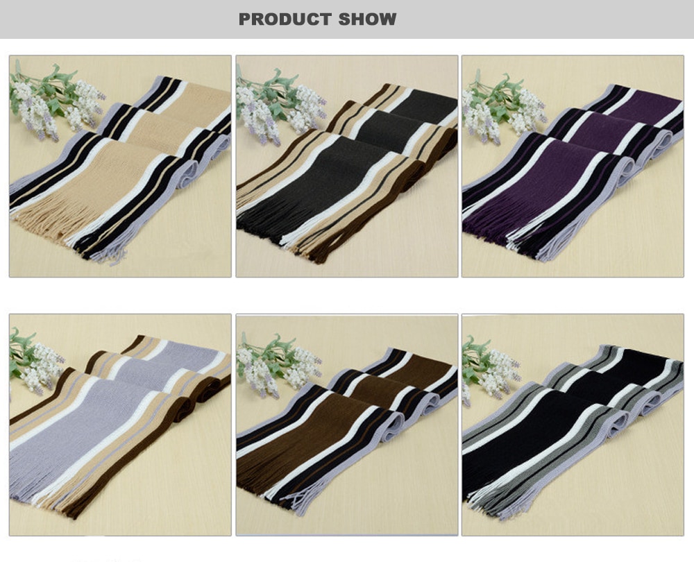 Trendy Knit Warm Tassel Men's Scarf for Winter- Purple Trendy Knit Warm Tassel Men's Scarf for Winter- Purple