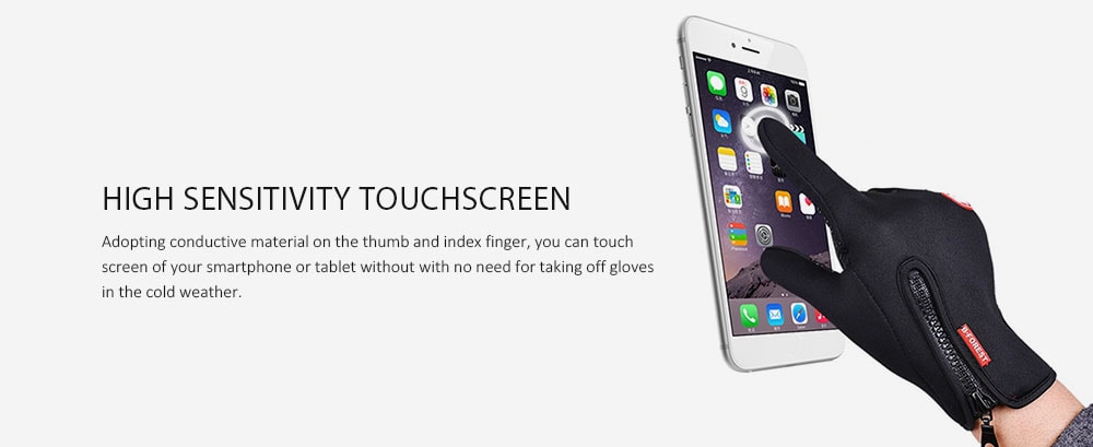 Outdoor Winter Gloves Touchscreen Running Warm- Orange Outdoor Winter Gloves Touchscreen Running Warm- Orange