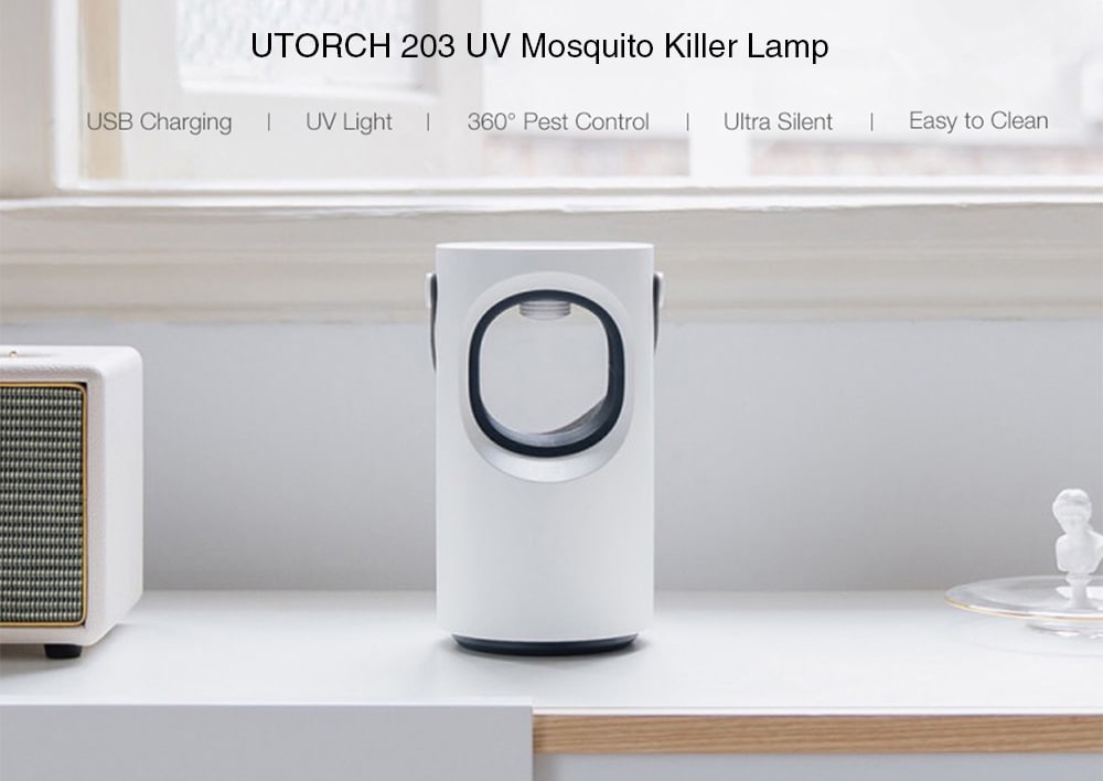 UTORCH 203 Smart USB Charging Mute 360 degree UV Mosquito Killer Lamp- White UTORCH 203 Smart USB Charging Mute 360 degree UV Mosquito Killer Lamp- White