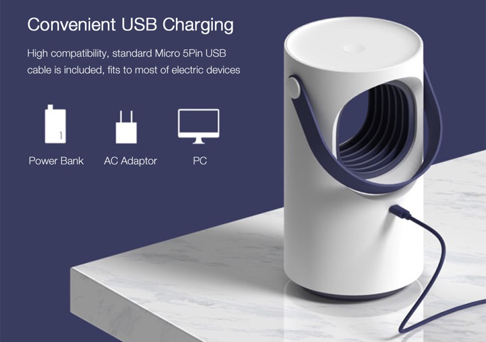 UTORCH 203 Smart USB Charging Mute 360 degree UV Mosquito Killer Lamp- White UTORCH 203 Smart USB Charging Mute 360 degree UV Mosquito Killer Lamp- White