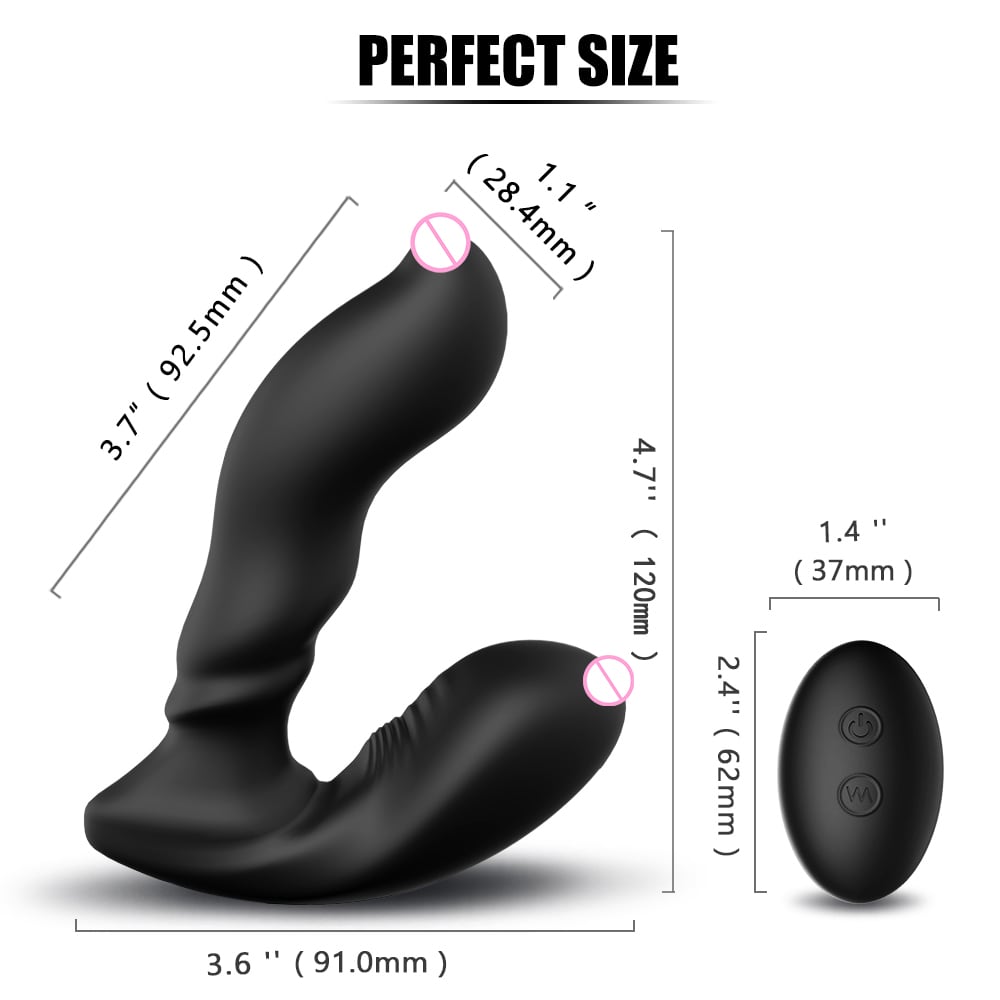 SHD - S115 - 2 Prostate Massager for Men's Sex Toys Remote Control- Black SHD - S115 - 2 Prostate Massager for Men's Sex Toys Remote Control- Black