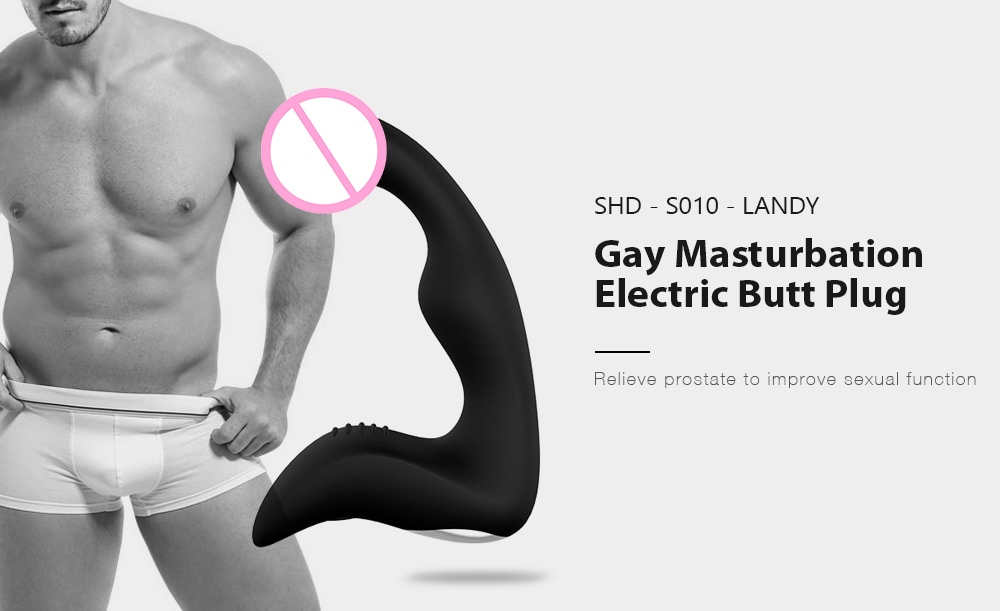 SHD - S010 - LANDY Gay Masturbation Electric Butt Plug - Black SHD - S010 - LANDY Gay Masturbation Electric Butt Plug - Black