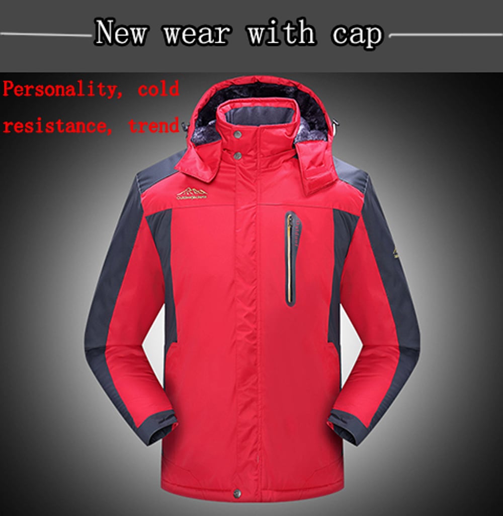 Winter Men's Outdoor Windproof Plus Large Size Warm Jacket- Black XL Winter Men's Outdoor Windproof Plus Large Size Warm Jacket- Black XL