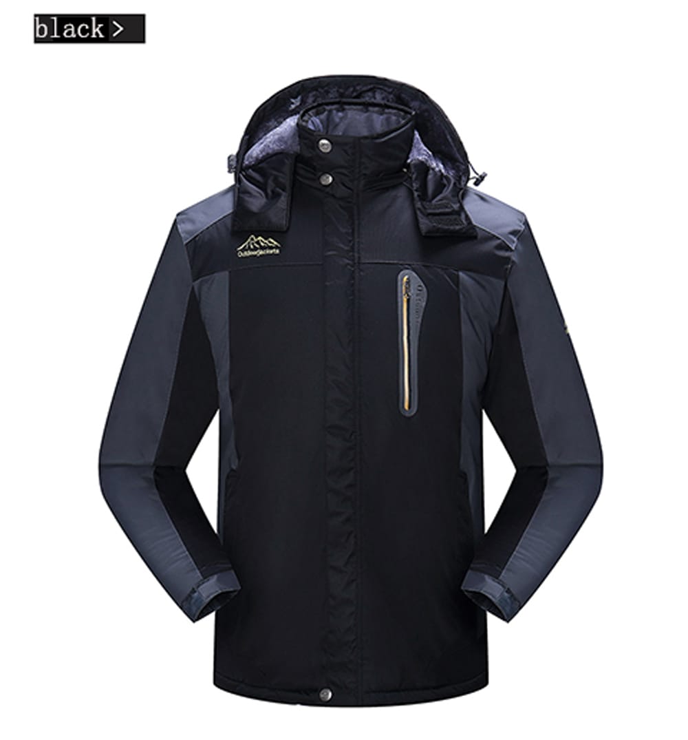 Winter Men's Outdoor Windproof Plus Large Size Warm Jacket- Black XL Winter Men's Outdoor Windproof Plus Large Size Warm Jacket- Black XL
