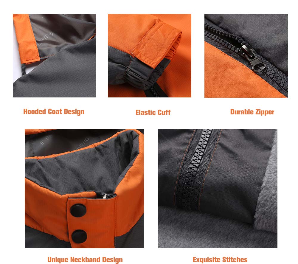 Stylish Breathable Waterproof Windbreak Hooded Sports Jacket for Men- Orange L Stylish Breathable Waterproof Windbreak Hooded Sports Jacket for Men- Orange L