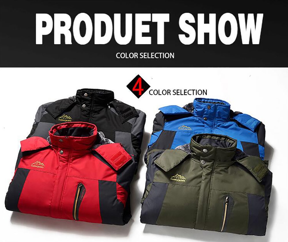 Plus Size Men's Snow Windproof Waterproof Ski Winter Mountain Fleece Jacket- Red XL Plus Size Men's Snow Windproof Waterproof Ski Winter Mountain Fleece Jacket- Red XL