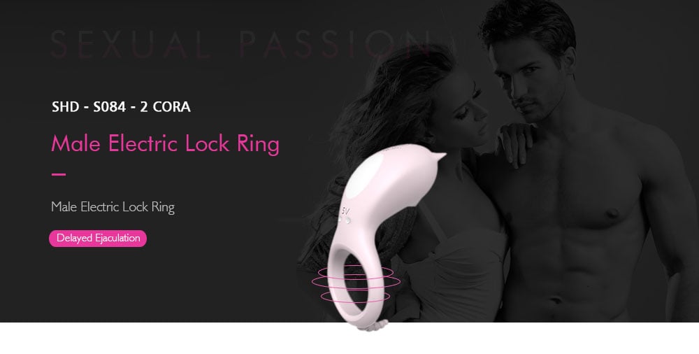 SHD - S084 - 2 CORA Male Electric Delayed Ejaculation Lock Ring - Pink SHD - S084 - 2 CORA Male Electric Delayed Ejaculation Lock Ring - Pink