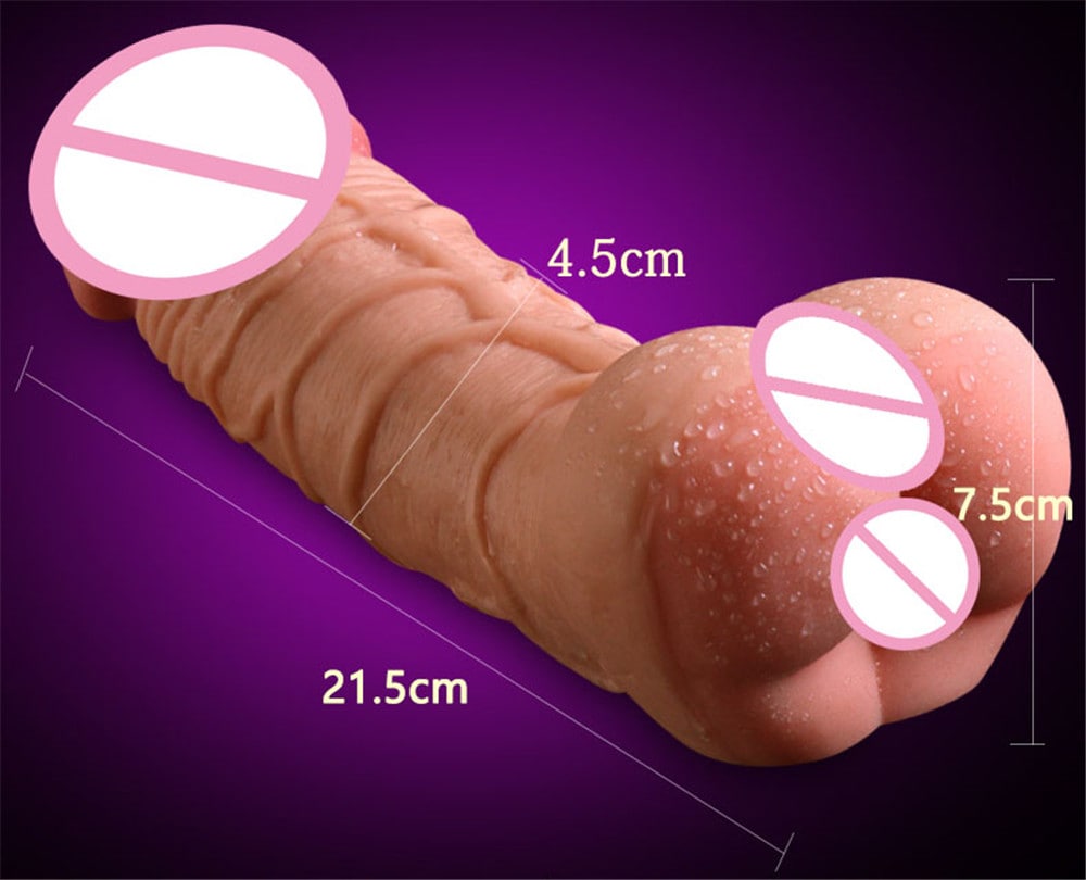 Super Realistic Dildo Soft Sex Male Masturbator Hollow Penis Sleeve for Couples- Apricot Super Realistic Dildo Soft Sex Male Masturbator Hollow Penis Sleeve for Couples- Apricot