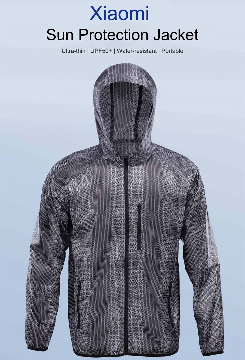 Water-resistance Portable Sun Protection Ultra-thin Sleeve Shirt Jacket- Granite L Water-resistance Portable Sun Protection Ultra-thin Sleeve Shirt Jacket- Granite L