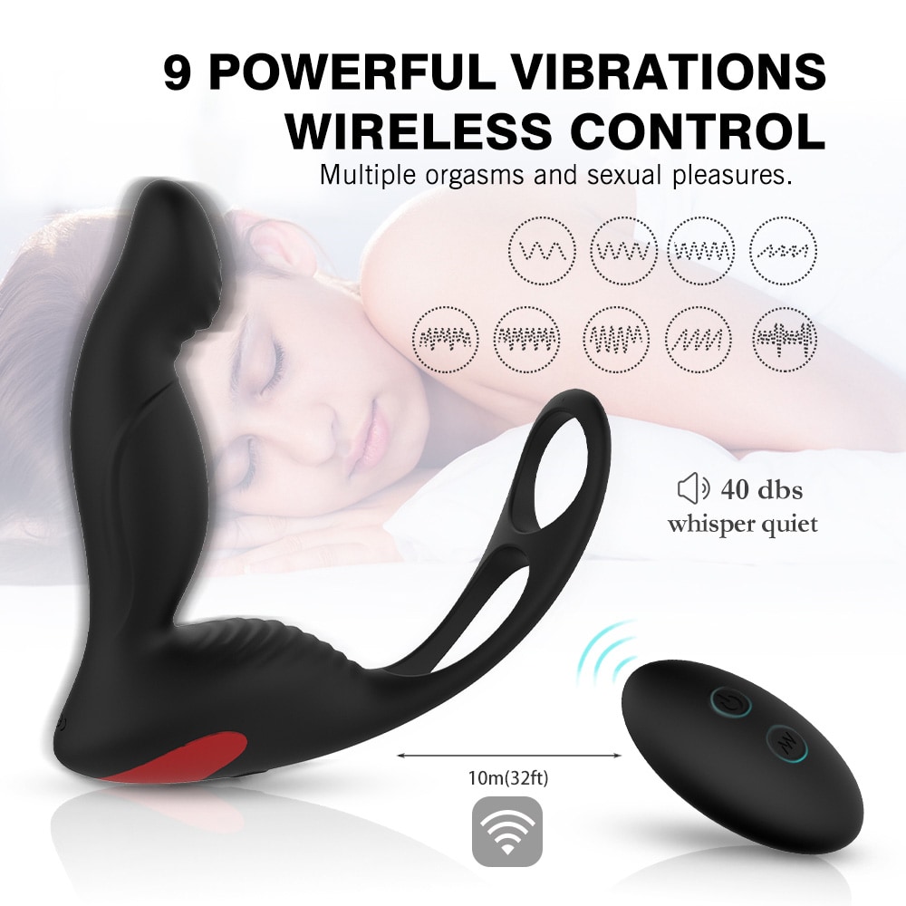 SHD - S070 - 2 Langer - 2 Prostate Massager Vibrator Remote Control 3 in 1- Black SHD - S070 - 2 Langer - 2 Prostate Massager Vibrator Remote Control 3 in 1- Black