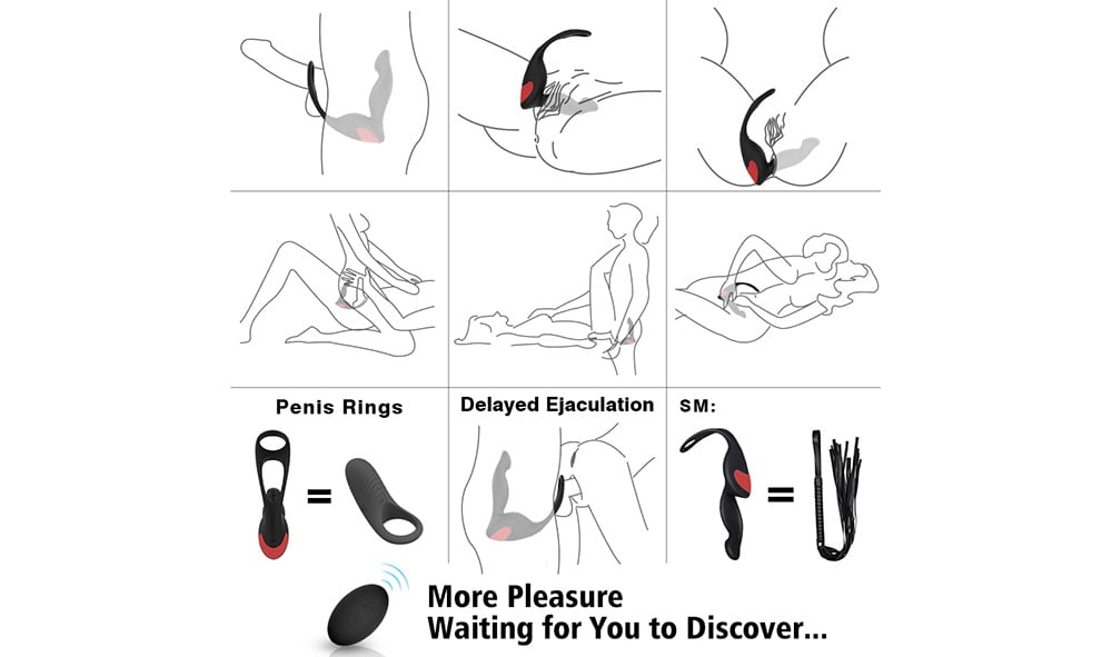 SHD - S070 - 2 Langer - 2 Prostate Massager Vibrator Remote Control 3 in 1- Black SHD - S070 - 2 Langer - 2 Prostate Massager Vibrator Remote Control 3 in 1- Black