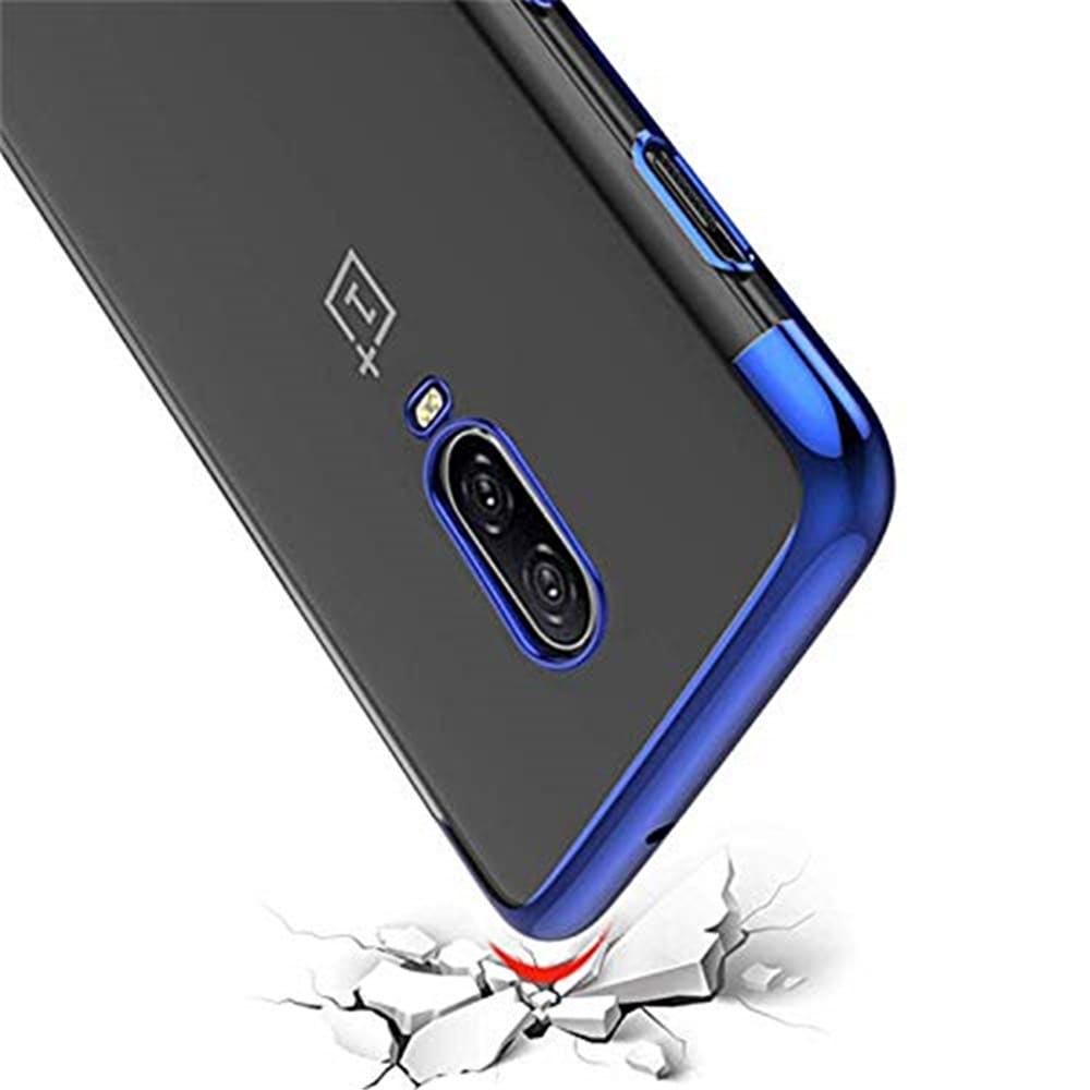 Soft Full Plating TPU Cover with Tempered Glass Screen Protector for OnePlus 6T- Blue Soft Full Plating TPU Cover with Tempered Glass Screen Protector for OnePlus 6T- Blue