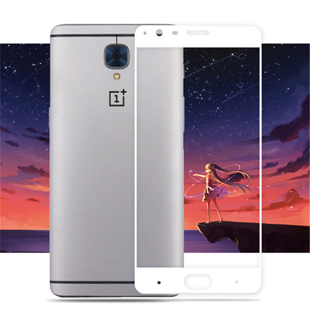 Tempered Glass Screen Protector Full Cover 9H 2.5D Ultra Thin Protective Film For Oneplus 3 / 3T- White Tempered Glass Screen Protector Full Cover 9H 2.5D Ultra Thin Protective Film For Oneplus 3 / 3T- White