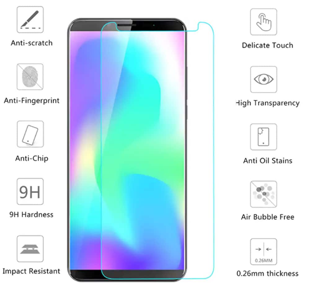 Tempered Glass Screen Protector Film for Cubot X19- Transparent Tempered Glass Screen Protector Film for Cubot X19- Transparent