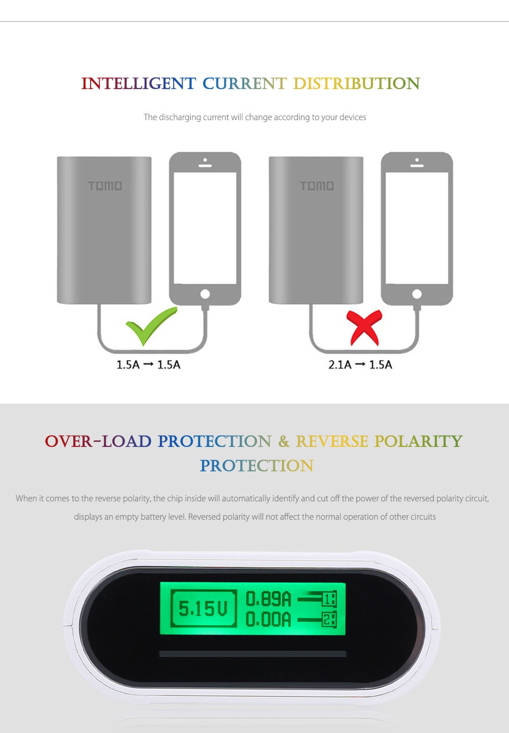 TOMO M3 DIY Smart Power Bank 3 x 18650 Li-ion Battery Charger- White TOMO M3 DIY Smart Power Bank 3 x 18650 Li-ion Battery Charger- White
