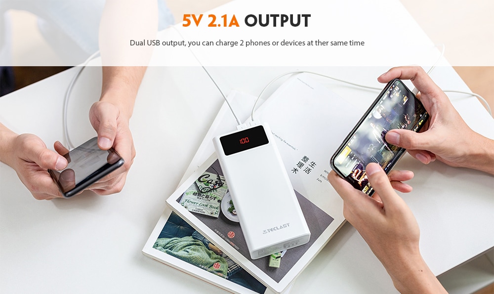 Teclast A30 Power Bank 30000mAh Digital Display for Tablet / Mobile Phone- White Teclast A30 Power Bank 30000mAh Digital Display for Tablet / Mobile Phone- White