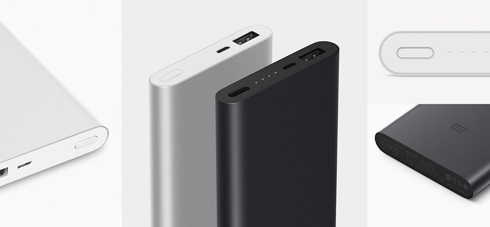 Original Xiaomi Bidirectional Quick Charge 10000mAh Portable Power Bank 2 Aluminium Alloy Housing Ultra-thin Body- Silver Original Xiaomi Bidirectional Quick Charge 10000mAh Portable Power Bank 2 Aluminium Alloy Housing Ultra-thin Body- Silver