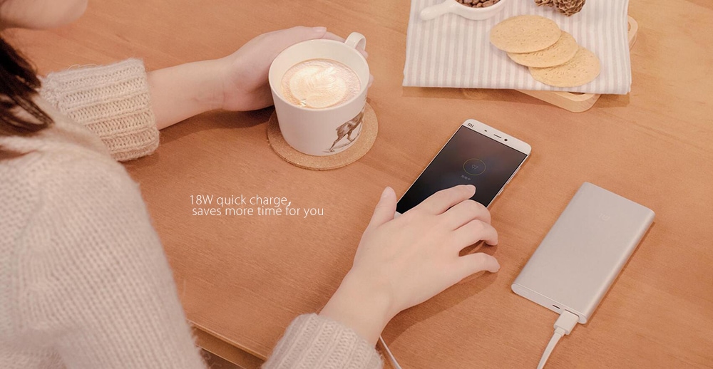Original Xiaomi Bidirectional Quick Charge 10000mAh Portable Power Bank 2 Aluminium Alloy Housing Ultra-thin Body- Silver Original Xiaomi Bidirectional Quick Charge 10000mAh Portable Power Bank 2 Aluminium Alloy Housing Ultra-thin Body- Silver