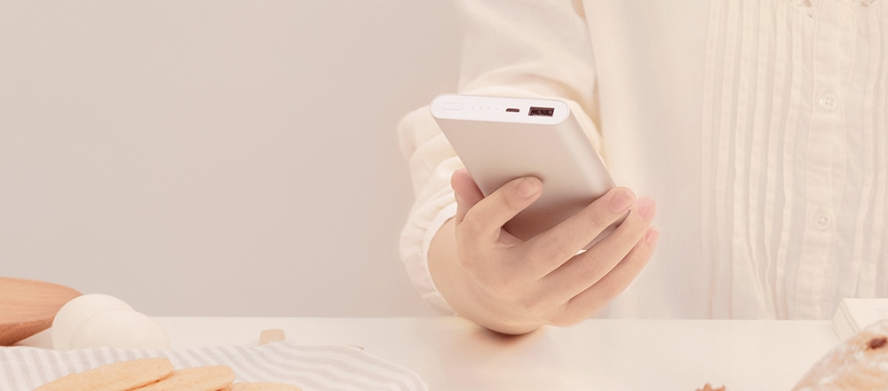 Original Xiaomi Bidirectional Quick Charge 10000mAh Portable Power Bank 2 Aluminium Alloy Housing Ultra-thin Body- Silver Original Xiaomi Bidirectional Quick Charge 10000mAh Portable Power Bank 2 Aluminium Alloy Housing Ultra-thin Body- Silver