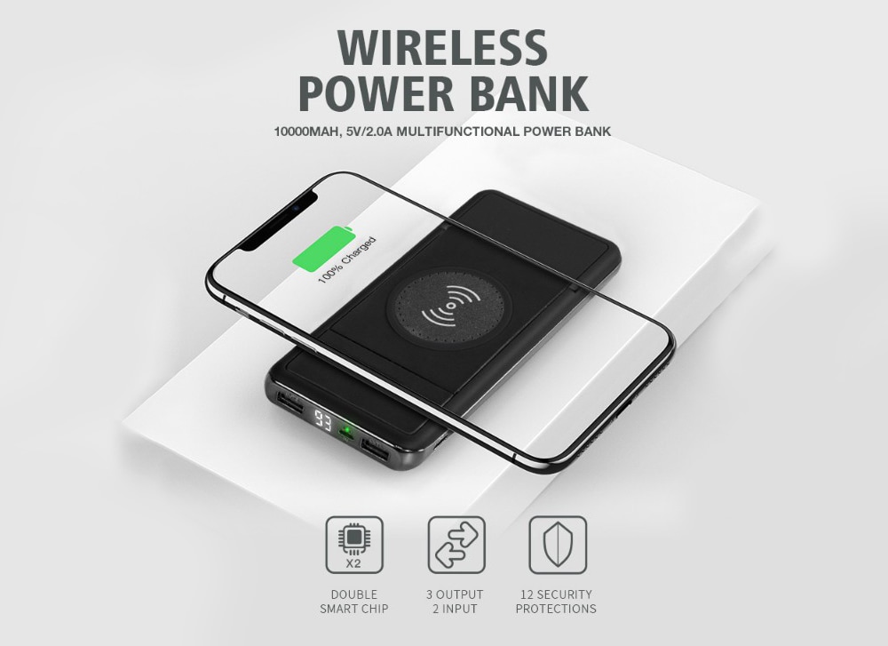 W - 56 Standing Design Portable Custom Ultra Slim Mobile Power Bank 10000mAh- Black W - 56 Standing Design Portable Custom Ultra Slim Mobile Power Bank 10000mAh- Black